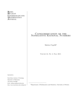 Categorification of the Nonegative Rational Numbers - Rose