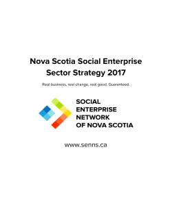 Nova Scotia Social Enterprise Sector Strategy 2017