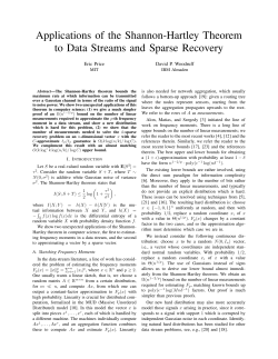 Applications of the Shannon-Hartley Theorem to Data Streams and