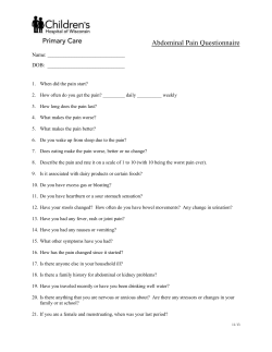 Abdominal Pain Questionnaire