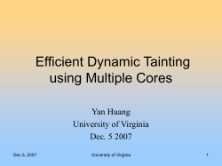 Multi-Core Tainting - cs.Virginia