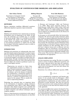 evolution of continuous-time modeling and simulation