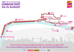 IAAF World Championships Marathon, Sunday 6 August 2017 For