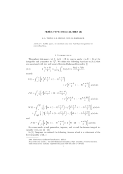 FEJ&Eacute;R-TYPE INEQUALITIES - VU Research Repository