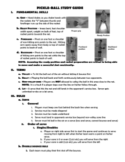 PICKLE-BALL STUDY GUIDE