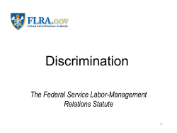 L1858 FLRA Training 04. Discrimination Instructor`s Slides