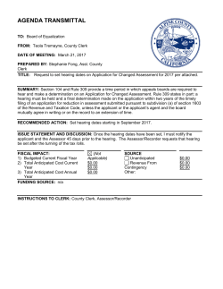 Action Item 1910 - Set Hearing Dates - Meeting Portal