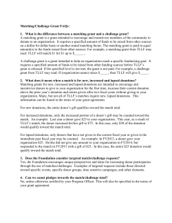 Matching/Challenge Grant FAQs