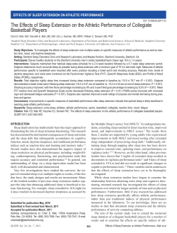 The Effects of Sleep Extension on the Athletic Performance of