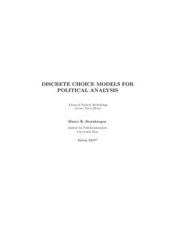 DISCRETE CHOICE MODELS FOR POLITICAL ANALYSIS