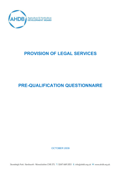 provision of legal services - Agriculture and Horticulture