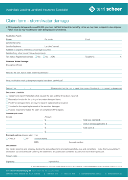 Claim form - storm/water damage