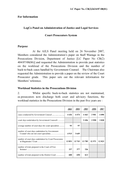 For Information LegCo Panel on Administration of Justice and Legal