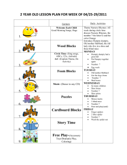2 year old lesson plan for week of 04/25-29/2011