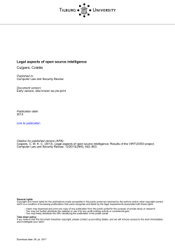 Tilburg University Legal aspects of open source intelligence