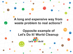 Lets Do It! The biggest clean-up action in Estonia May - SWEEP-Net