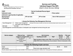 Services and Funding ISP Adult In
