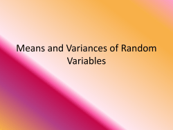 Means and Variances of Random Variables