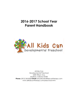 2016-2017 School Year Parent Handbook