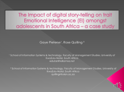 The Impact of digital story-telling on trait Emotional Intelligence (EI