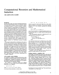 Computational Recursion and Mathematical Induction