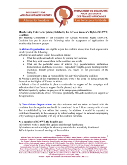 1 Membership Criteria for joining Solidarity for African