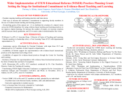 (WISER) Practices Planning Grant: Setting the Stage for Institutional