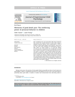 The reinforcing power of prosocial behavior in