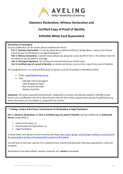 Statutory Declaration, Witness Declaration and Certified