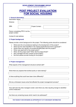 Post project evaluation form for social housing