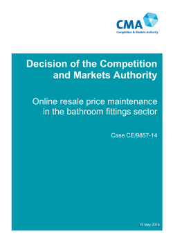 Decision of the Competition and Markets Authority