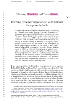 Charting Dynamic Trajectories: Multinational Enterprises in India