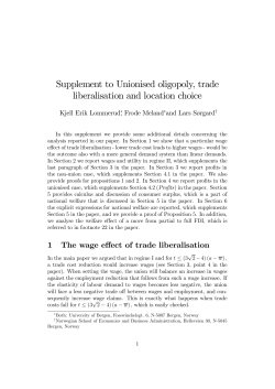 Supplement to Unionised oligopoly, trade liberalisation and location