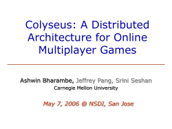 Colyseus: A Distributed Architecture for Online Multiplayer Games