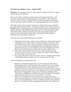 Afar field trip preliminary report &ndash; August 20, 2007 Field team