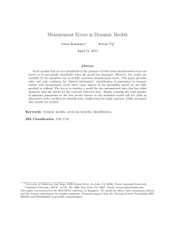 Measurement Errors in Dynamic Models