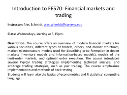 Introduction to FE570: Financial markets and trading