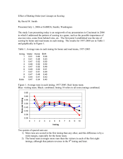 Effect of Batting Order (not Lineup) on Scoring