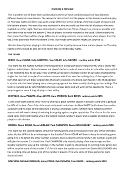DIVISION 3 PREVIEW This is another one of those team