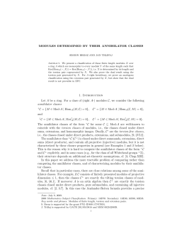 MODULES DETERMINED BY THEIR ANNIHILATOR CLASSES 1