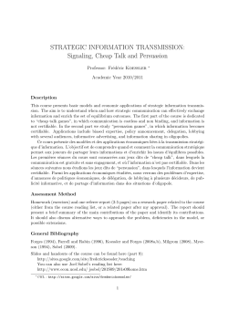 STRATEGIC INFORMATION TRANSMISSION