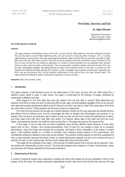 Firm Entry, Survival, and Exit