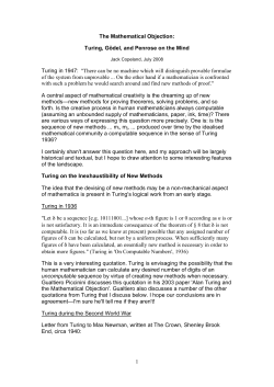 1 The Mathematical Objection: Turing, G&ouml;del, and Penrose on the