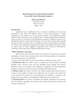 Risk Management in Agricultural enterprises &ndash; Case study Lamb