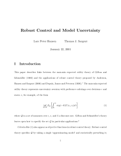 Robust Control and Model Uncertainty