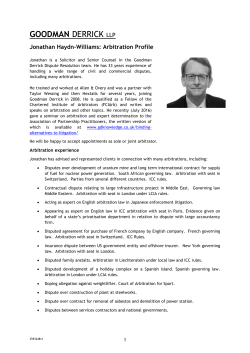 Arbitration - Goodman Derrick LLP