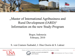 Master of International Agribusiness and Rural