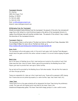 Tournament Director Eric Keating 9800 Old Oregon Trail Redding