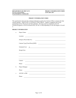 PROJECT INFORMATION FORM