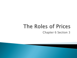 The Roles of Prices